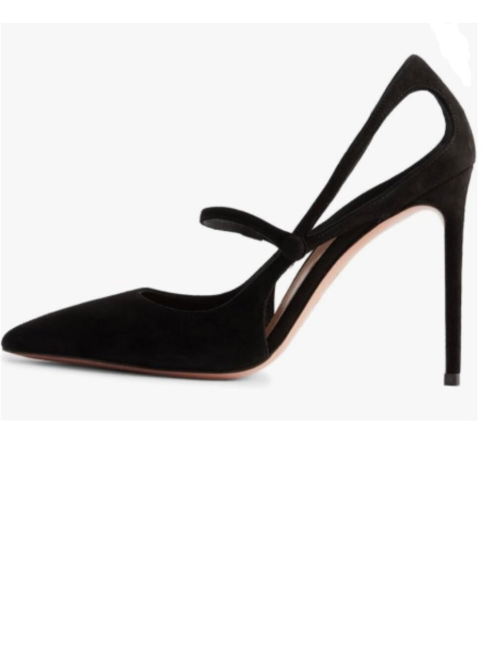 miss left Black Women's Sexy Pointed Toe Strappy Pumps Cut Out Slip On Shoes